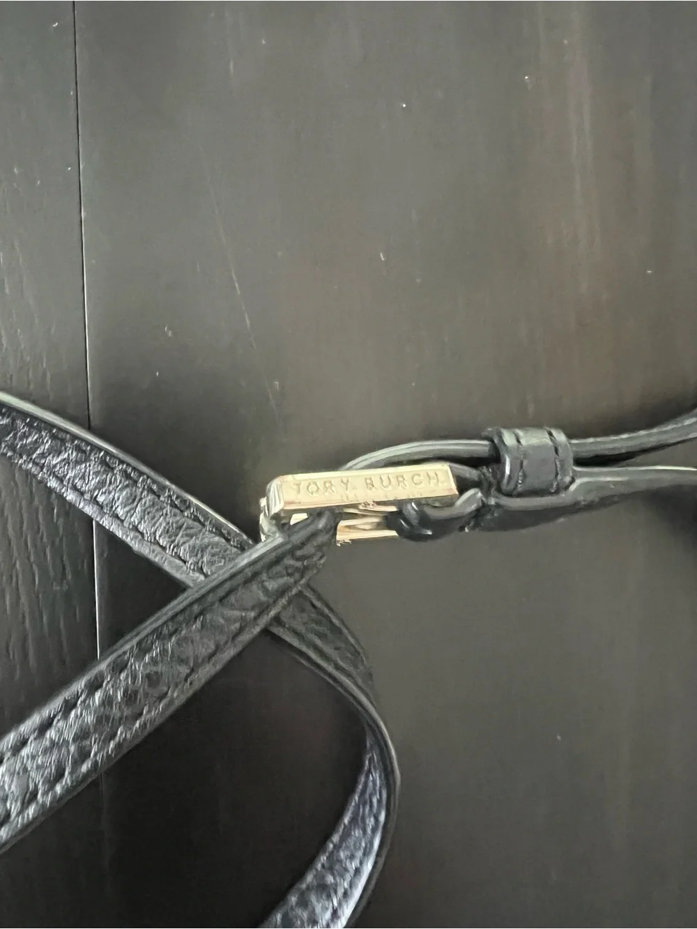 Tory Burch Black Pebbled Leather Crossbody with Signature Logo Flap